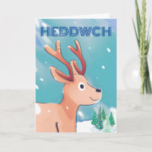 Paix galloise pour Noël avec de mignons cerfs de b