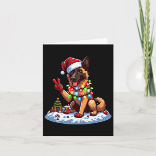 Carte Paix Mains Belges Malinois Lumières de Noël Femmes