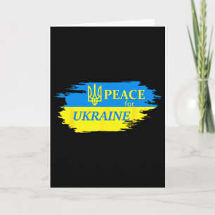 Carte Paix pour l'Ukraine Drapeau ukrainien Logo Ukraine