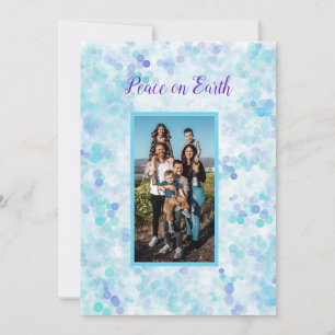 Carte Paix sur Terre Bleu Violet Fête Personnalisée C