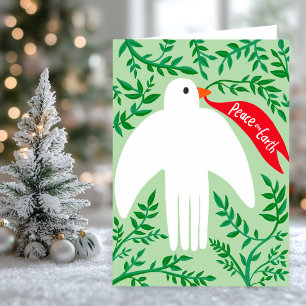 Carte Paix sur Terre Oiseau Dove Noël Noël Noël Noël Noë