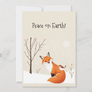 Carte Paix Vide Terre Minimaliste Renard Animal