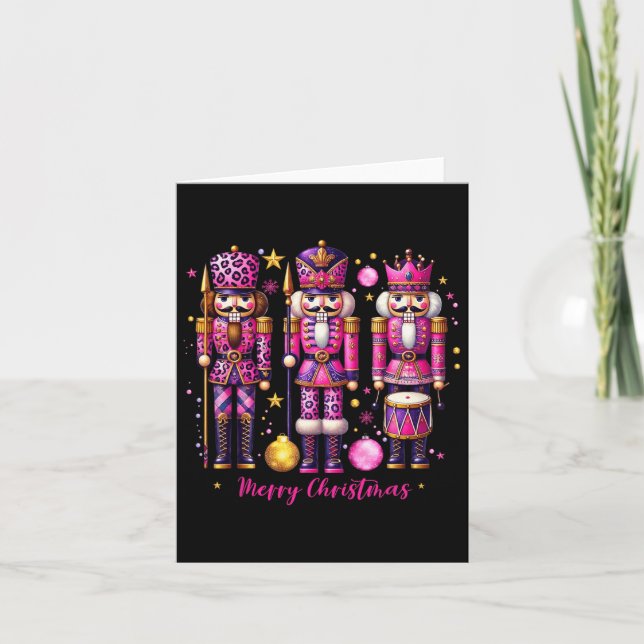 Carte Pajama de Noël 2024 de Noël rose Léopard (Devant)