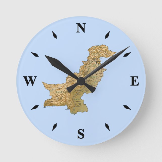Carte Pakistan Horloge (Recto)
