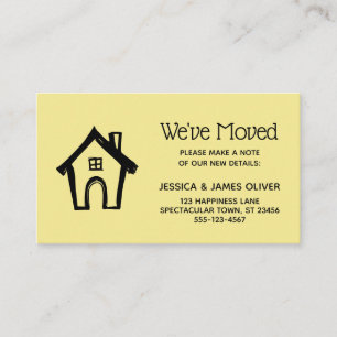 Carte Pale Jaune "We ve Moved" avec Little House