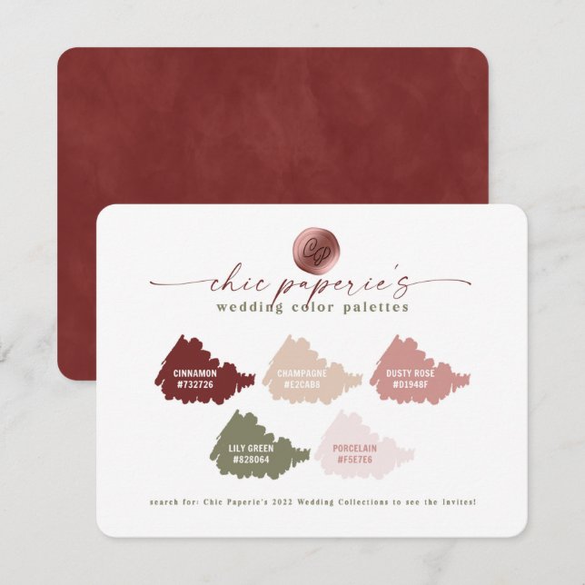 Carte Palette Cinnamon & Rose Spring - Couleurs de (Devant / Derrière)