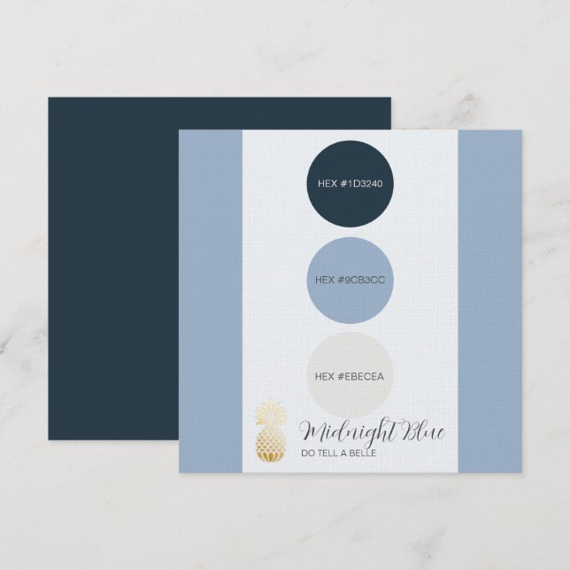 Carte Palette couleur bleu de minuit (Devant / Derrière)
