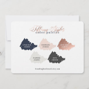 Carte Palette couleur bleu et bleu marine rose Gold