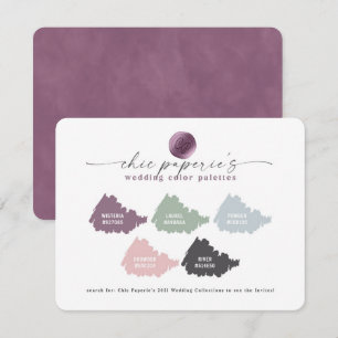 Carte Palette couleur de mariage rose lavande