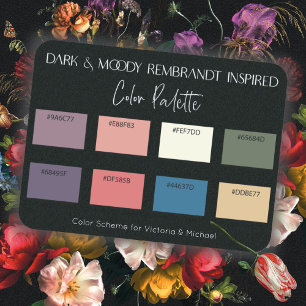 Carte Palette couleur foncée et Moody Rembrandt in