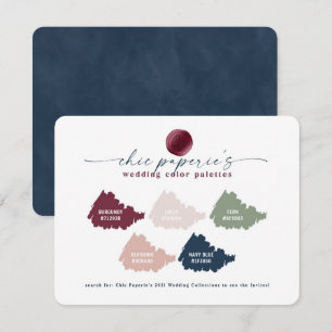 Carte Palette couleur Mariage 2021 - Bourgogne et rose