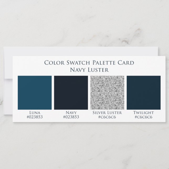 Carte Palette de montre couleur Mariage bleu marine (Devant)