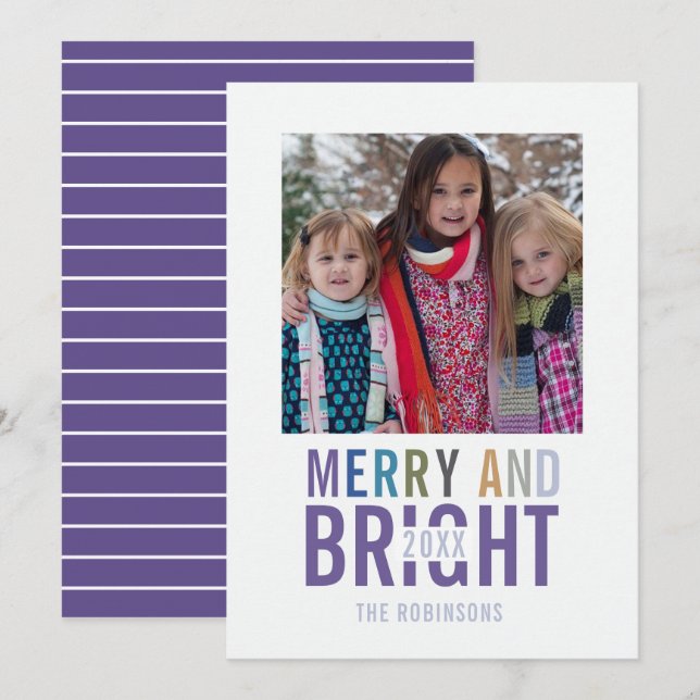 Carte Palette de Noël Ultra Violet Photo (Devant / Derrière)