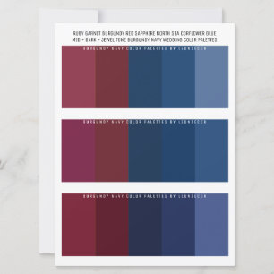 Carte Palettes couleur Mariage couleur marine et bijoux