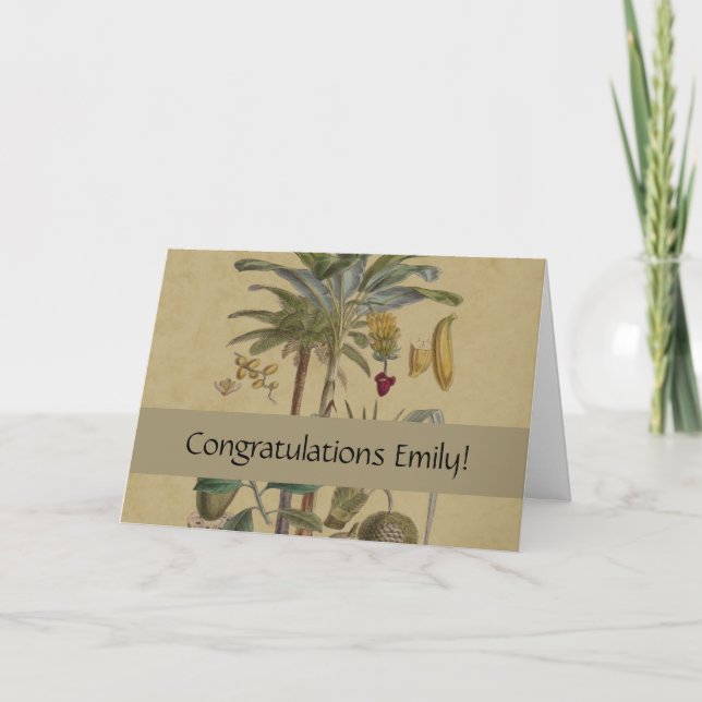 Carte Palm Antique Fruit Tropical Art Botanique (Devant)