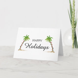 Carte Palm Tree  Happy Holidays Tropical Beach Christmas