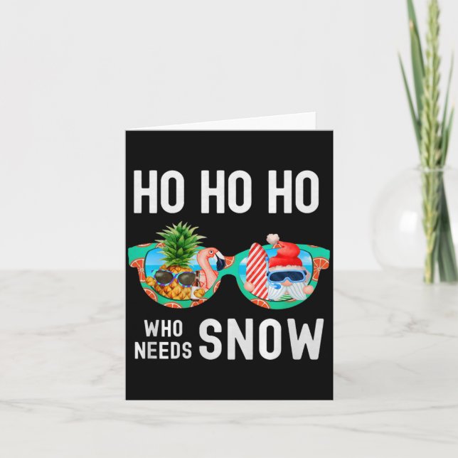 Carte Palm Tree Santa Surfing Summer Vacation Ho Ho Ho C (Devant)