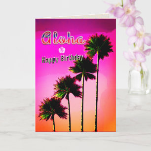Carte Palm Trees dans la Sunset Birthday Card