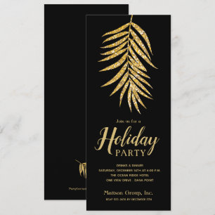 Carte Palme de Parties scintillant d'or sur les Invitati