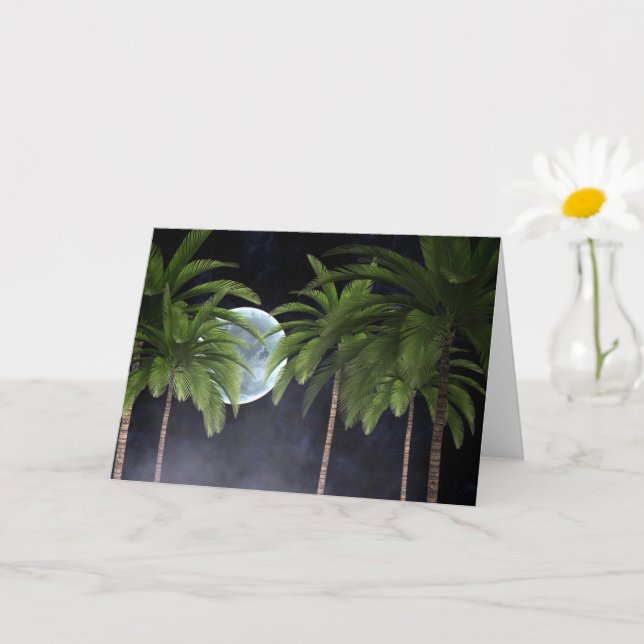 Carte Palmiers Contre la Lune (Petite plante)