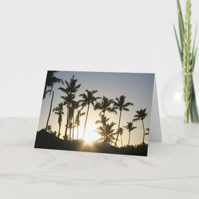 Carte Palmiers du lever du soleil (Devant)