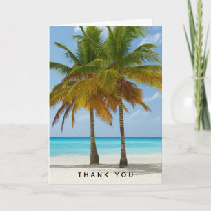 Carte Palmiers pittoresques sur un Merci de plage tropic