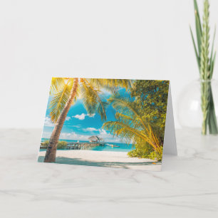 Carte Palmiers sur un beau coucher du soleil