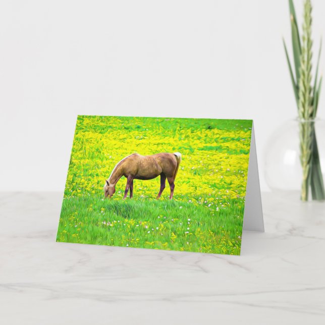 Carte Palomino Horse Flower Paradise Note (Devant)