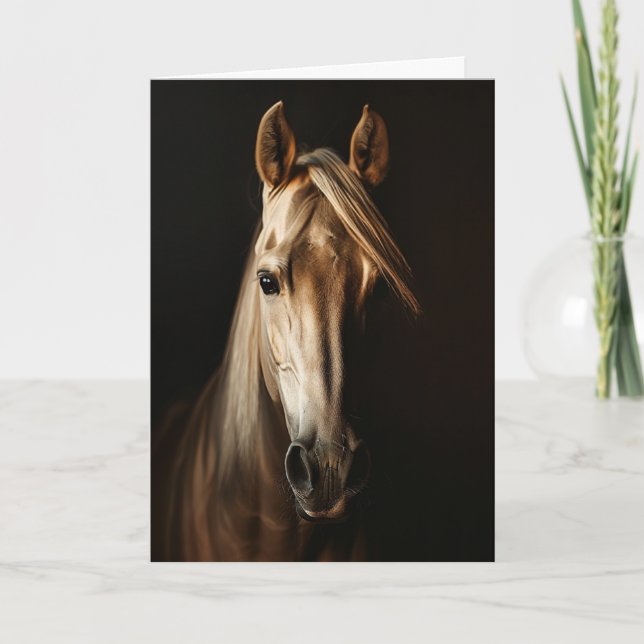Carte Palomino Horse Portrait Photographie (Devant)