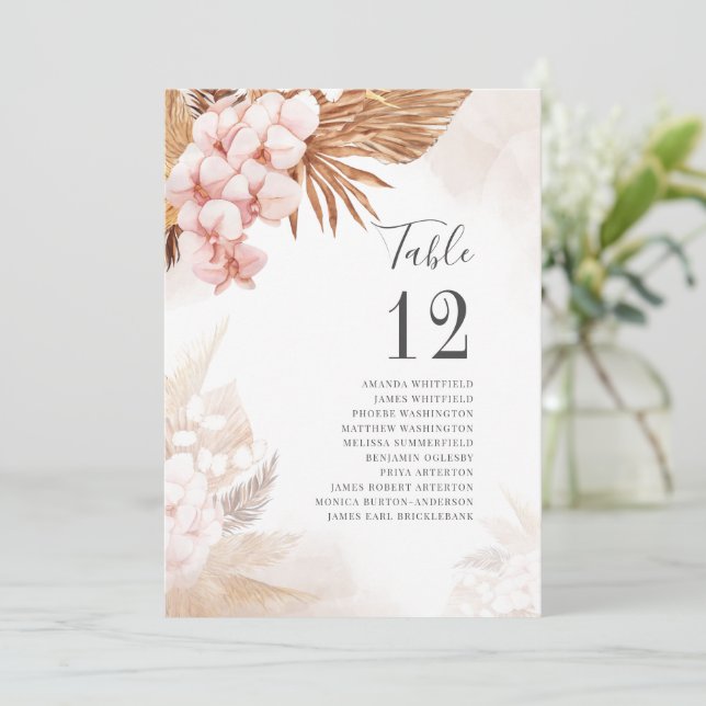 Carte Pampas Botanique Grass Terracotta Numéro de tablea (Debout devant)