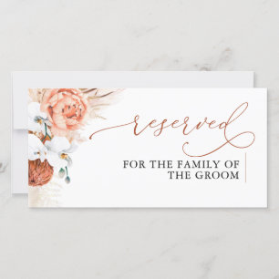 Carte Pampas Grass Terracotta Floral Mariage Réservé