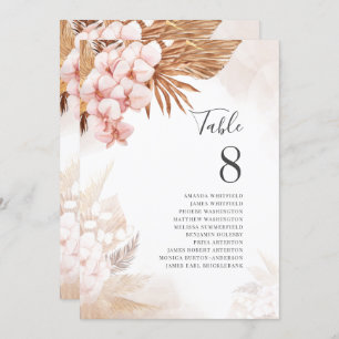 Carte Pampas Grass Terracotta Siège Table Numéro 8