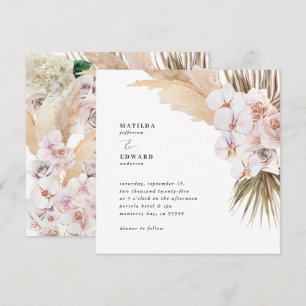 Carte Pampas herbe palmier orchidée moderne rustique