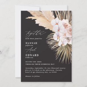 Carte Pampas herbe palmier orchidée moderne rustique