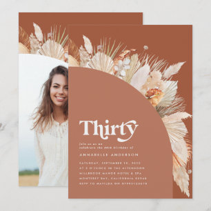 Carte Pampas moderne herbe terre cuite photo 30e anniver