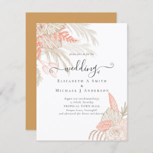 Carte Pampas Tropical Grass Terracotta Mariage