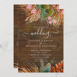 Carte Pampas Tropical Grass Terracotta Mariage