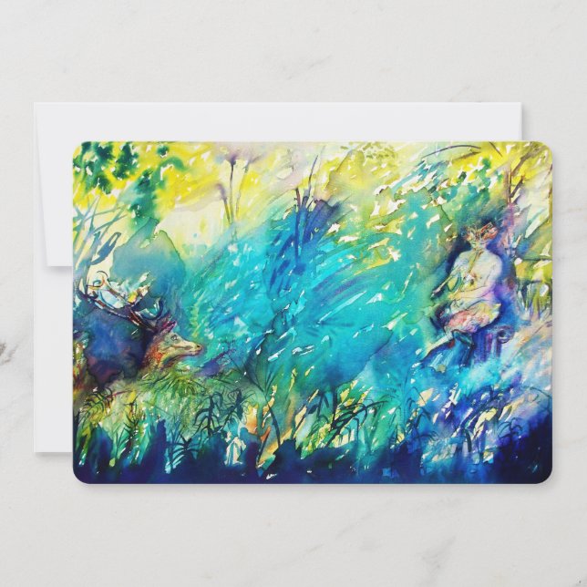 CARTE PAN ET CERF DANS LA FORÊT (Devant)