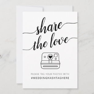Carte Pancarte de hashtag pour partager l'amour en calli