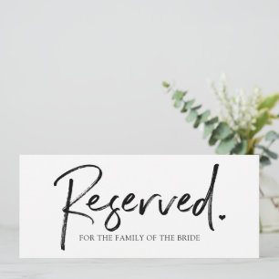 Carte Pancarte de mariage suspendue longue réservée - No
