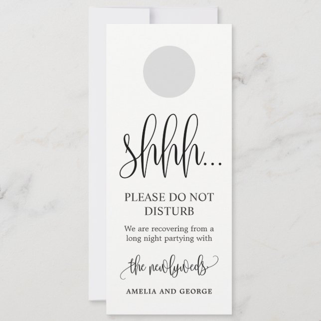 Carte Pancarte de porte de mariage Ne pas déranger LCC (Devant)
