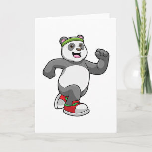 Carte Panda à courir avec bandeau