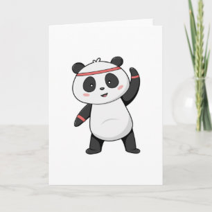 Carte Panda au fitness avec bandeau