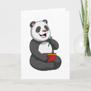 Carte Panda avec Bowl Ramen