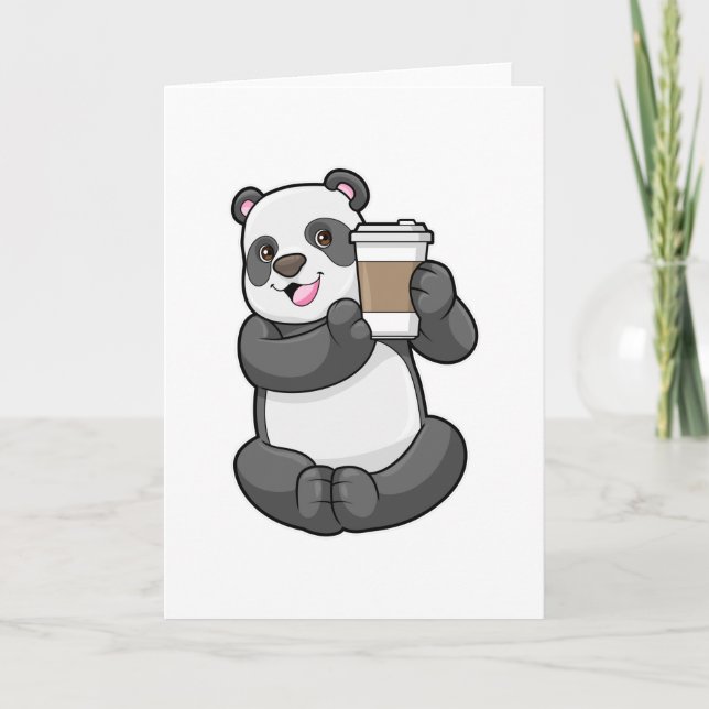 Carte Panda avec café à emporter (Devant)