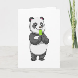 Carte Panda avec Popsicle