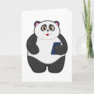 Carte Panda avec téléphone mobile