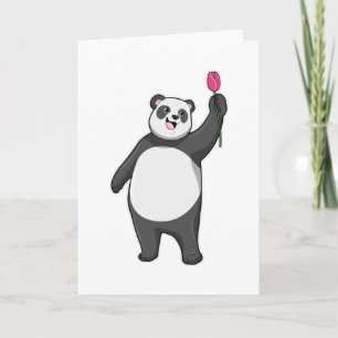 Carte Panda avec Tulipe