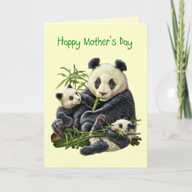 Carte Panda Bear and Cub Mother's Day Card (Vierge (Devant)