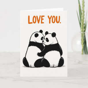 Carte Panda câlins je t'aime